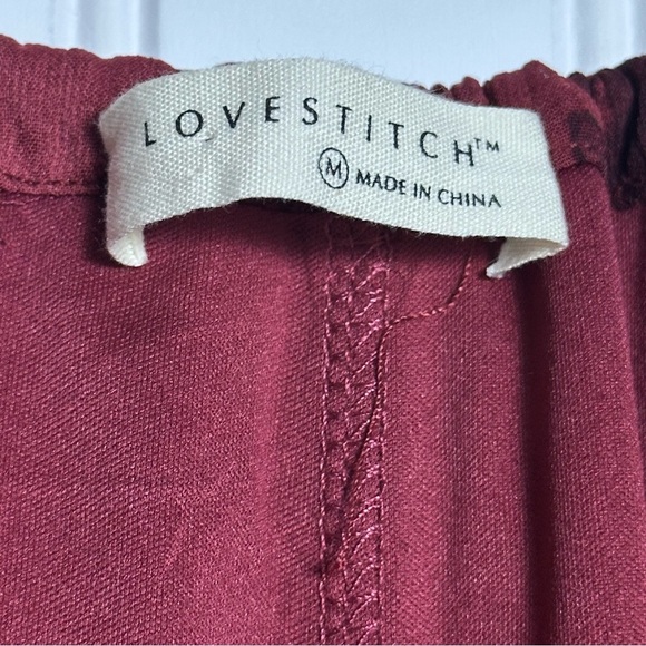 Love stitch Kiriana Halter Maxi Dress Red Floral Chiffon Left Print Flowy M - Picture 6 of 15